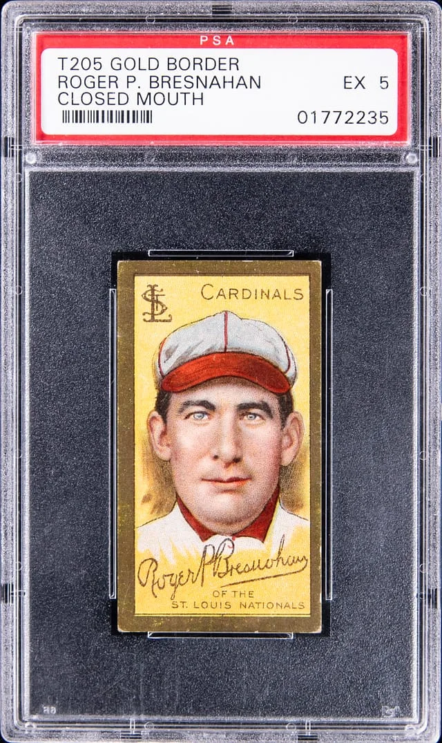 1911 T205 Roger Bresnahan, Closed Mouth Gold Border #no-number card image