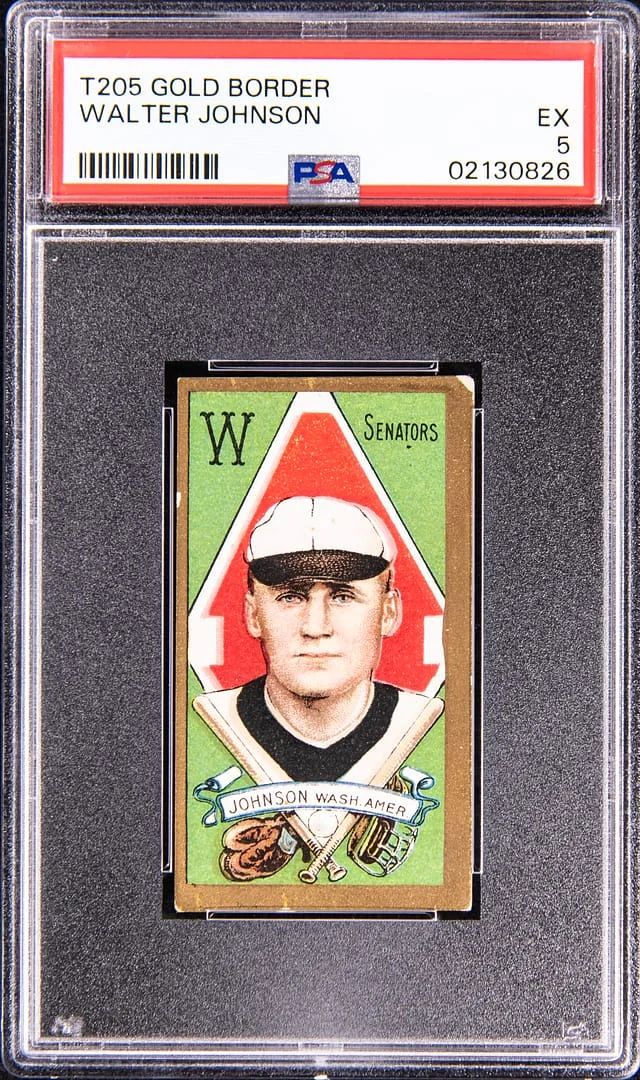 1911 T205 Walter Johnson - Polar Bear Gold Border #no-number card image