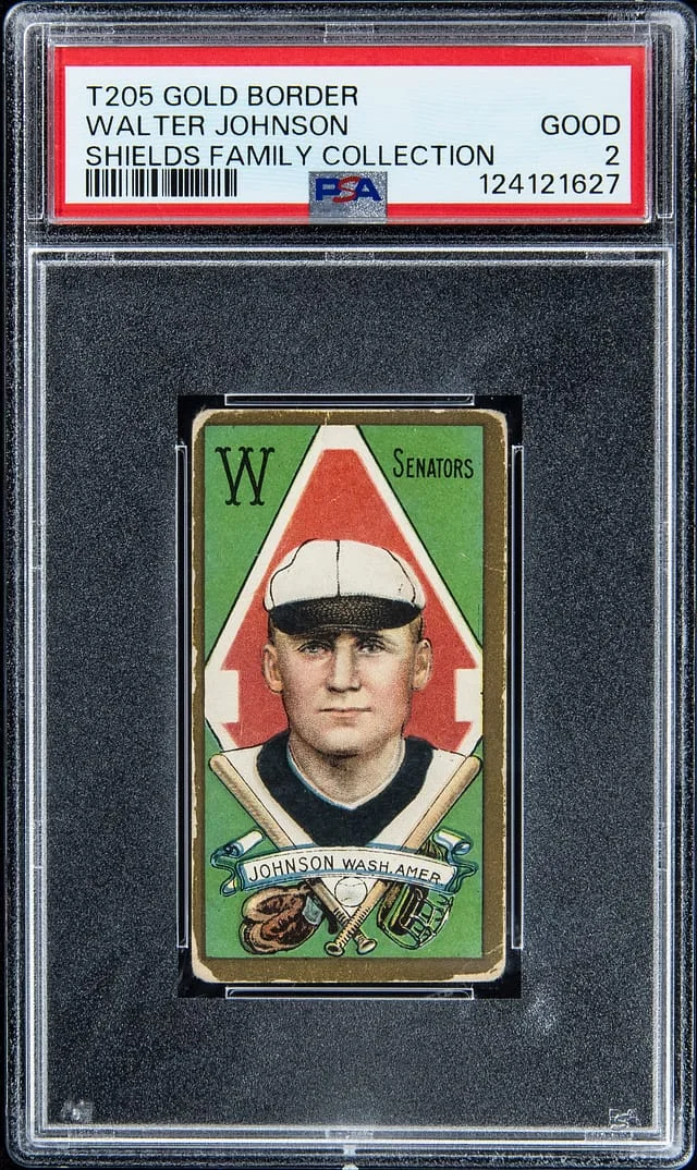 1911 T205 Walter Johnson - Sweet Caporal - Shields Family Collection Gold Border #no-number card image
