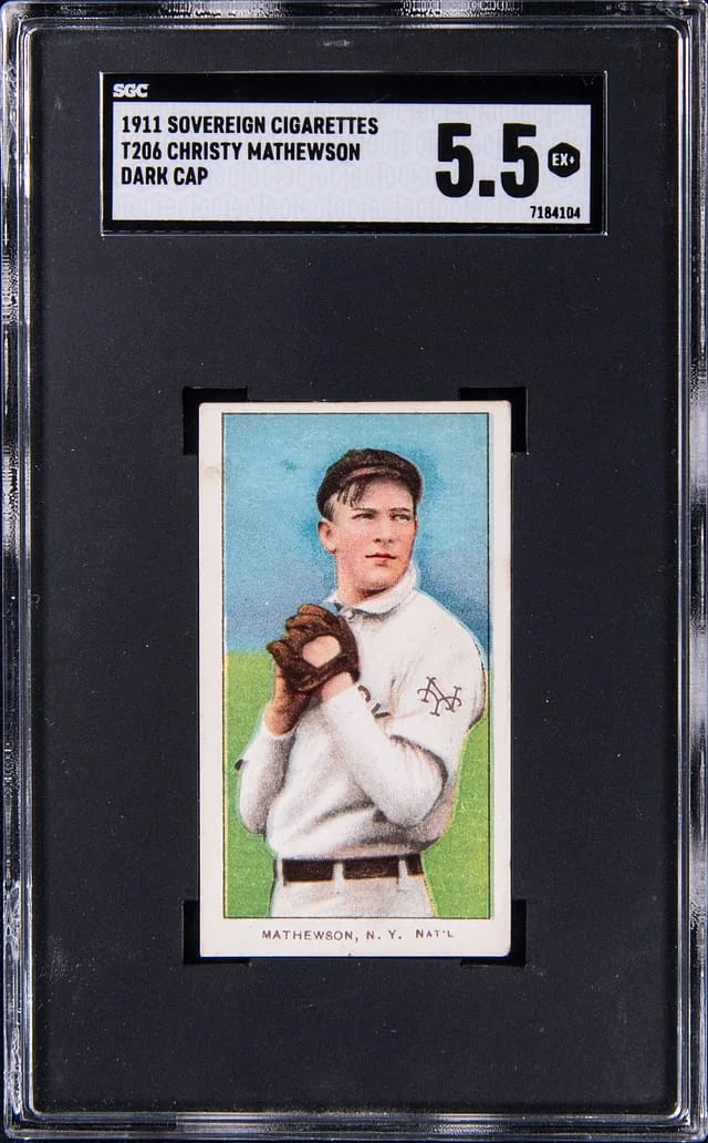 1911 T206 Christy Mathewson Sovereign 460 #no-number card image
