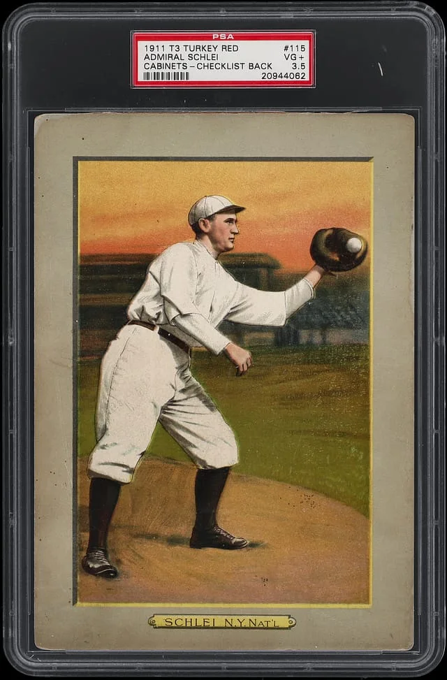 1911 T3 Turkey Red Admiral Schlei, Checklist Back Cabinets #115 card image