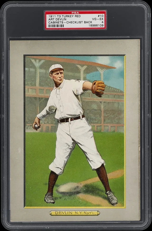 1911 T3 Turkey Red Art Devlin, Checklist Back Cabinets #10 card image
