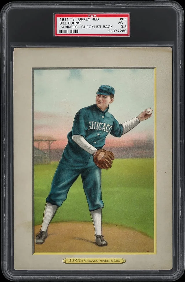 1911 T3 Turkey Red Bill Burns, Checklist Back Cabinets #85 card image