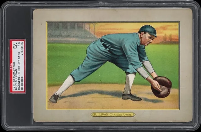 1911 T3 Turkey Red Billy Sullivan, Checklist Back Cabinets #121 card image