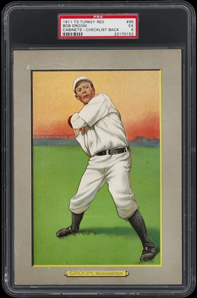 1911 T3 Turkey Red Bob Groom, Checklist Back Cabinets #96 card image