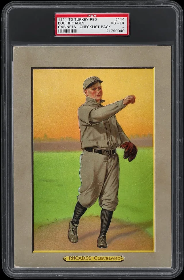1911 T3 Turkey Red Bob Rhoades, Checklist Back Cabinets #114 card image