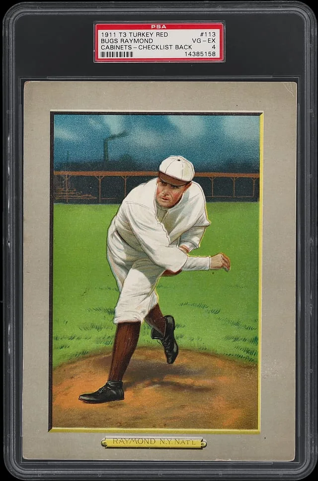 1911 T3 Turkey Red Bugs Raymond, Checklist Back Cabinets #113 card image