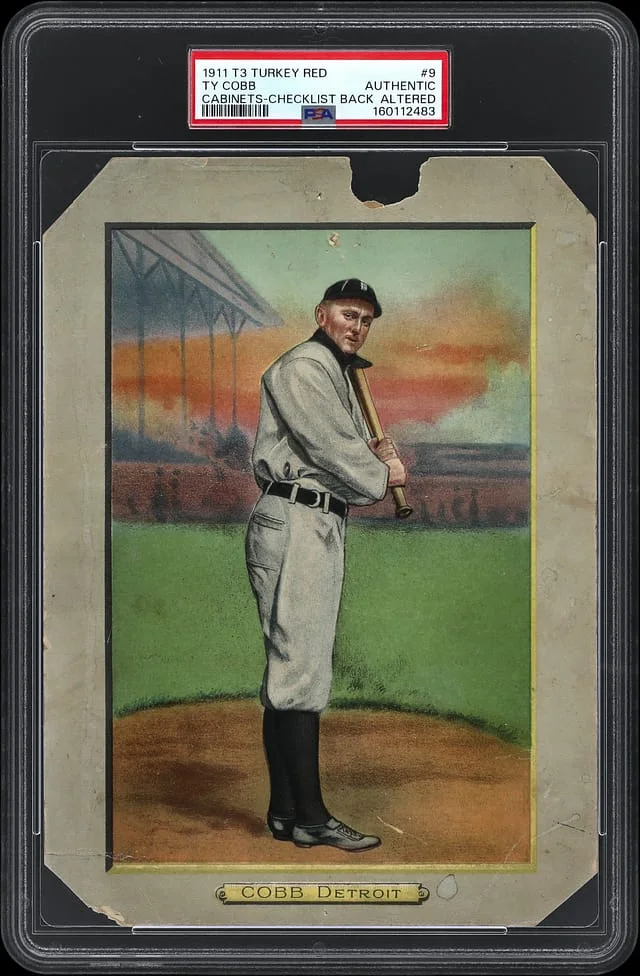 1911 T3 Turkey Red Cabinets Ty Cobb, Checklist Back #no-number card image