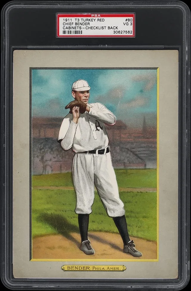 1911 T3 Turkey Red Chief Bender, Checklist Back Cabinets #80 card image