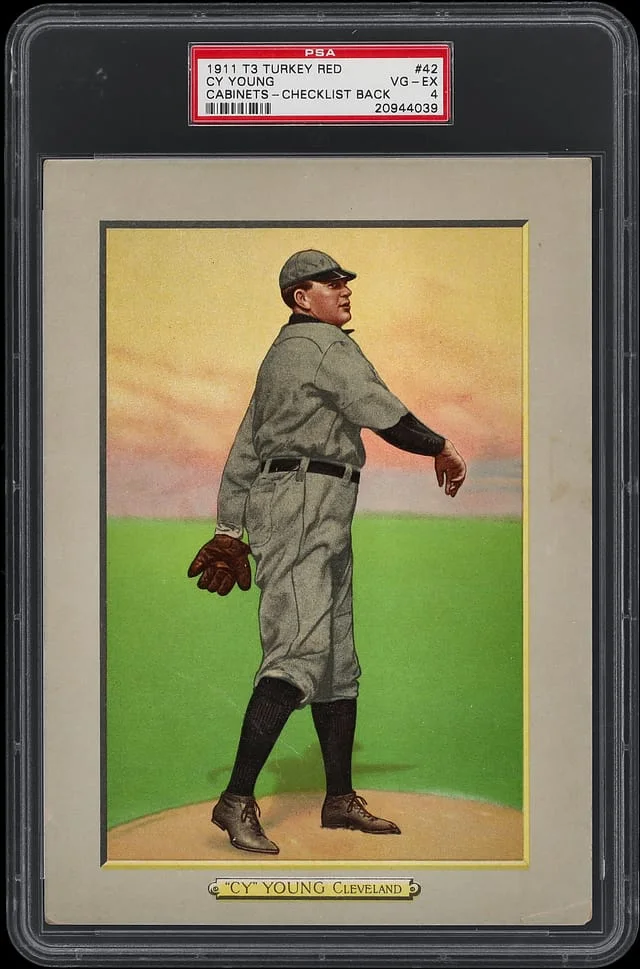 1911 T3 Turkey Red Cy Young, Checklist Back Cabinets #42 card image