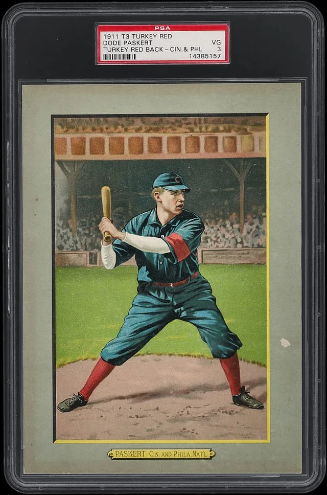 1911 T3 Turkey Red Dode Paskert, Cincinnati and Philadelphia, Turkey Red Back Cabinets #112 card image
