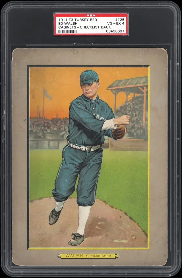 1911 T3 Turkey Red Ed Walsh, Checklist Back Cabinets #125 card image