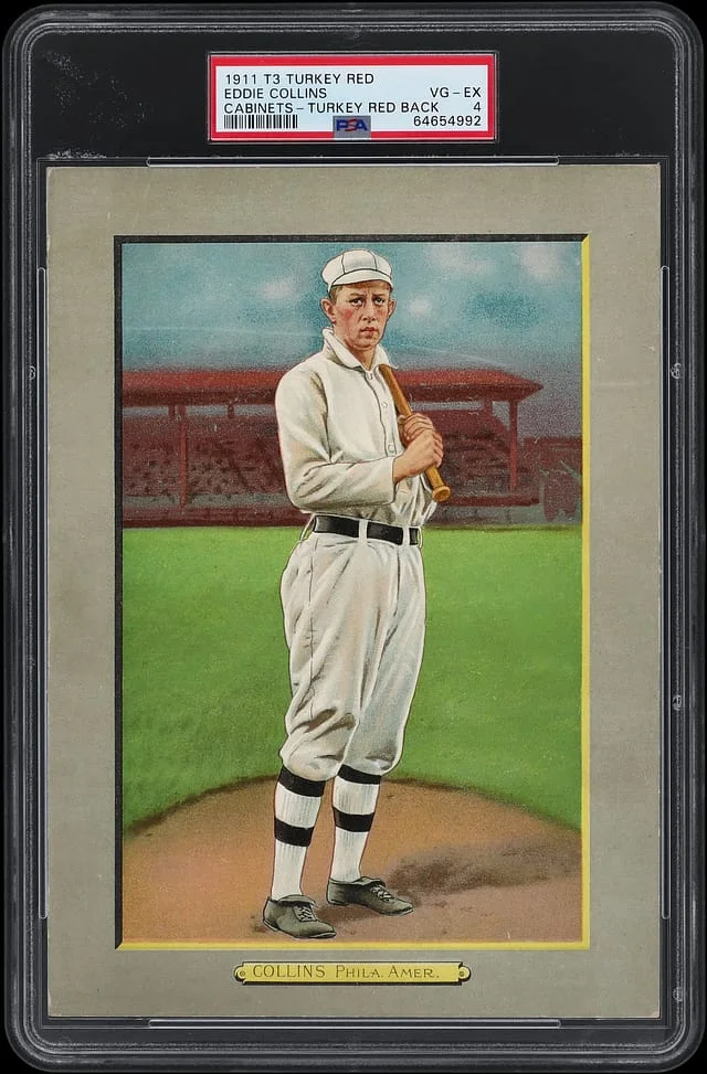 1911 T3 Turkey Red Eddie Collins, Turkey Red Back Cabinets #87 card image