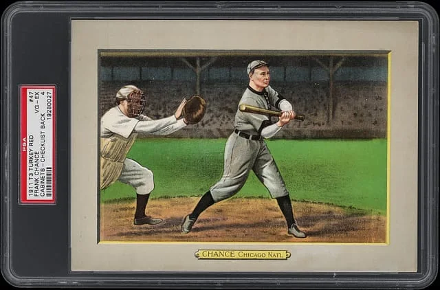 1911 T3 Turkey Red Frank Chance, Checklist Back Cabinets #47 card image