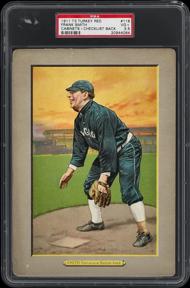 1911 T3 Turkey Red Frank Smith, Checklist Back Cabinets #118 card image