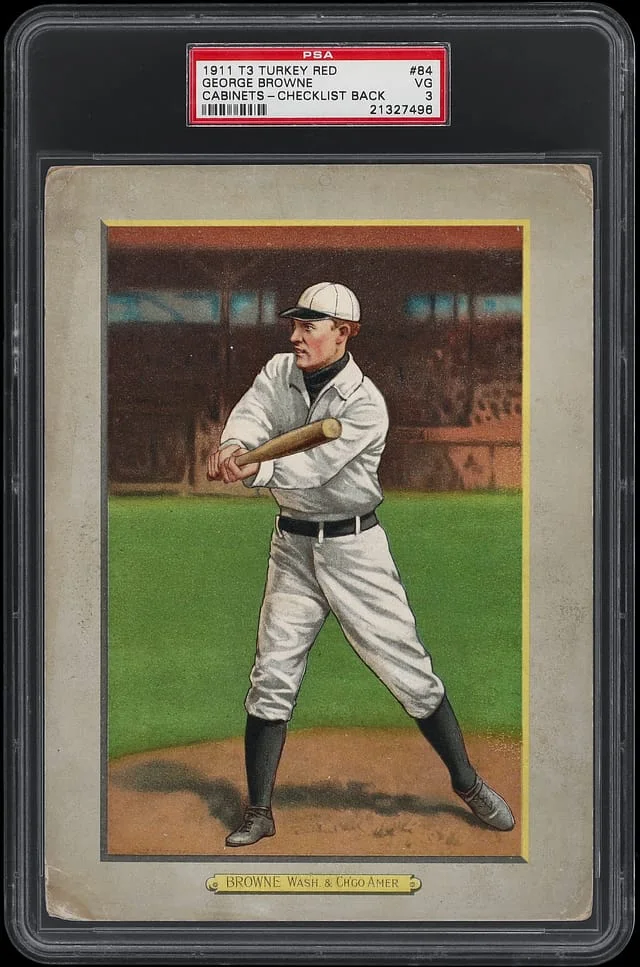 1911 T3 Turkey Red George Browne, Checklist Back Cabinets #84 card image