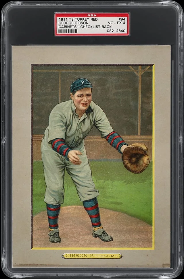 1911 T3 Turkey Red George Gibson, Checklist Back Cabinets #94 card image