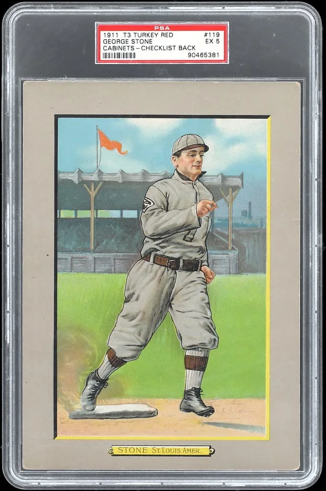 1911 T3 Turkey Red George Stone, Checklist Back Cabinets #119 card image