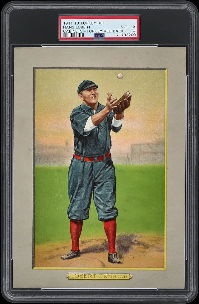 1911 T3 Turkey Red Hans Lobert, Turkey Red Back Cabinets #105 card image