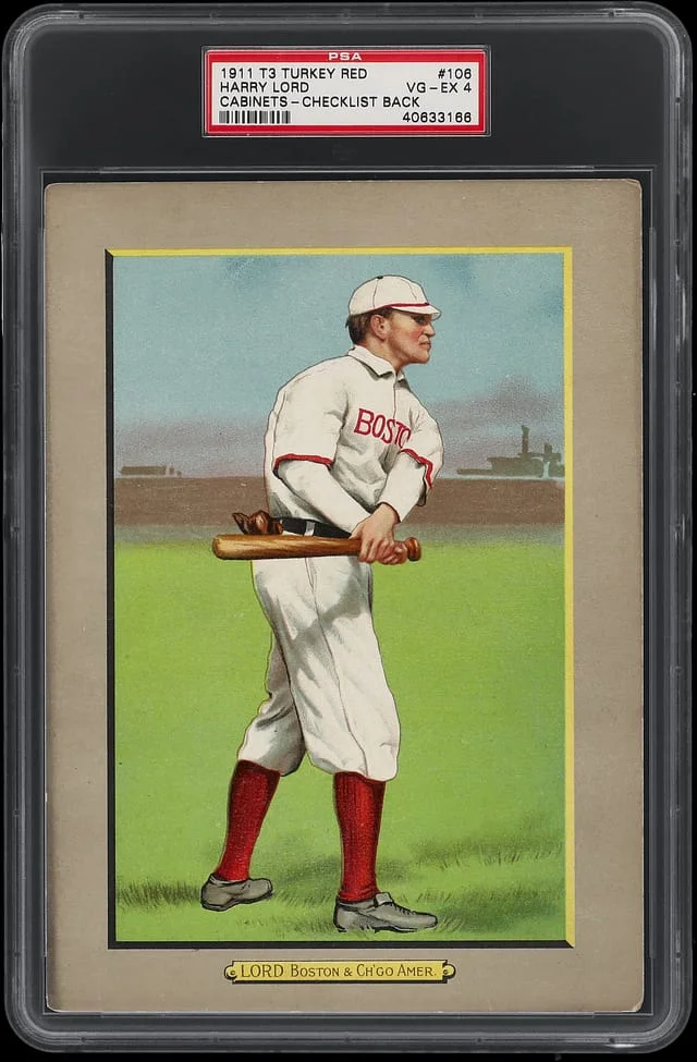1911 T3 Turkey Red Harry Lord, Checklist Back Cabinets #106 card image