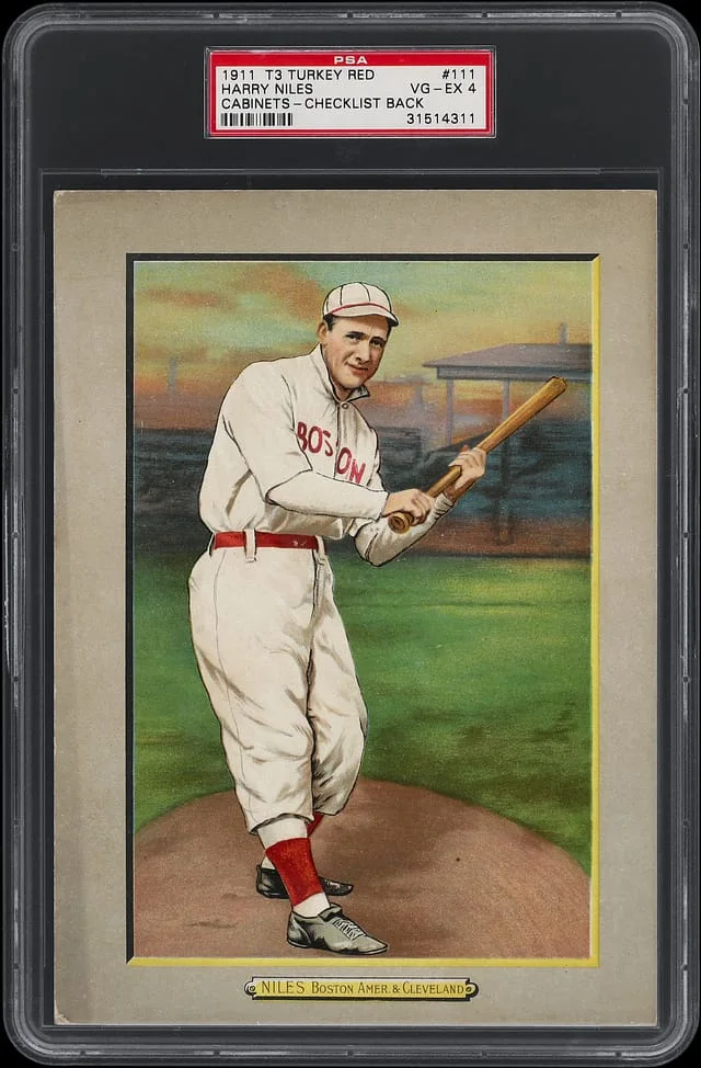1911 T3 Turkey Red Harry Niles, Checklist Back Cabinets #111 card image