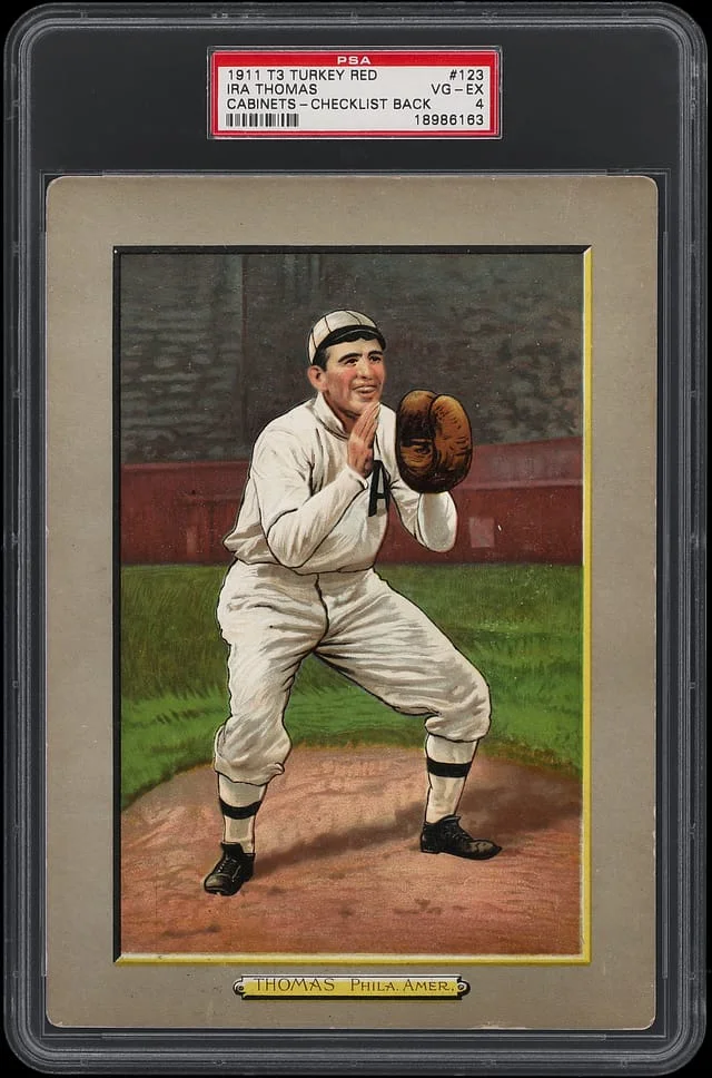 1911 T3 Turkey Red Ira Thomas, Checklist Back Cabinets #123 card image