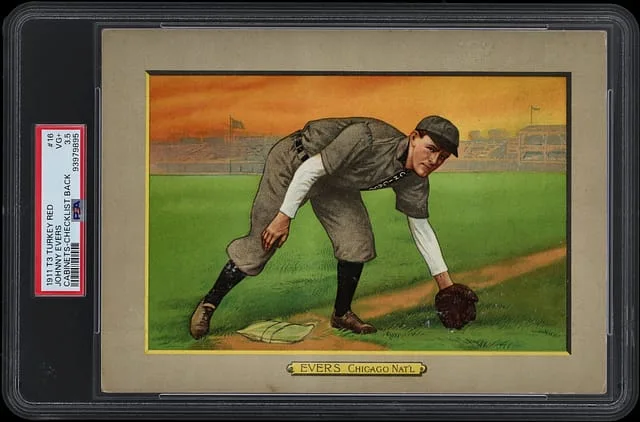 1911 T3 Turkey Red Johnny Evers, Checklist Back Cabinets #16 card image