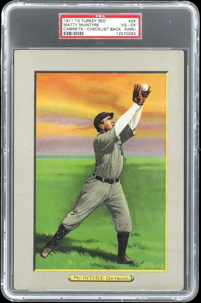 1911 T3 Turkey Red Matty McIntyre Cabinets, Checklist Back #25 card image
