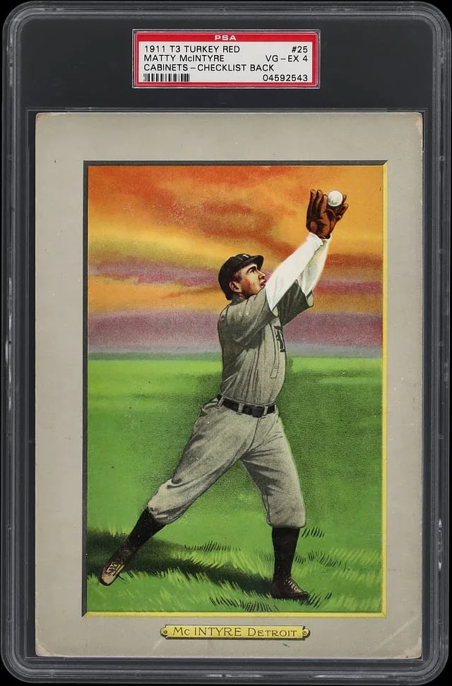 1911 T3 Turkey Red Matty McIntyre, Checklist Back Cabinets #25 card image
