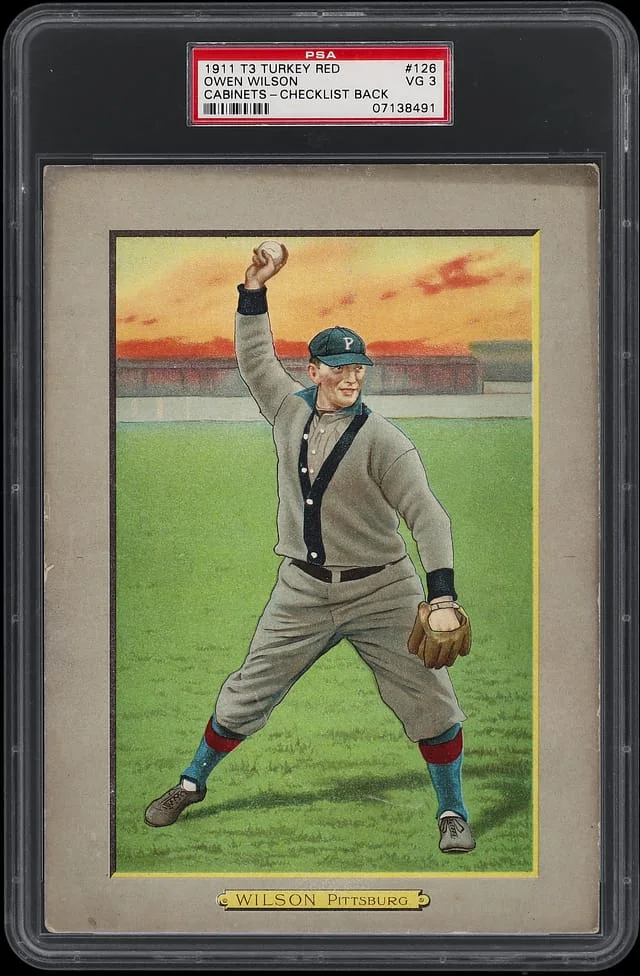 1911 T3 Turkey Red Owen Wilson, Checklist Back Cabinets #126 card image