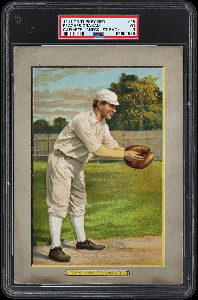 1911 T3 Turkey Red Peaches Graham, Checklist Back Cabinets #95 card image