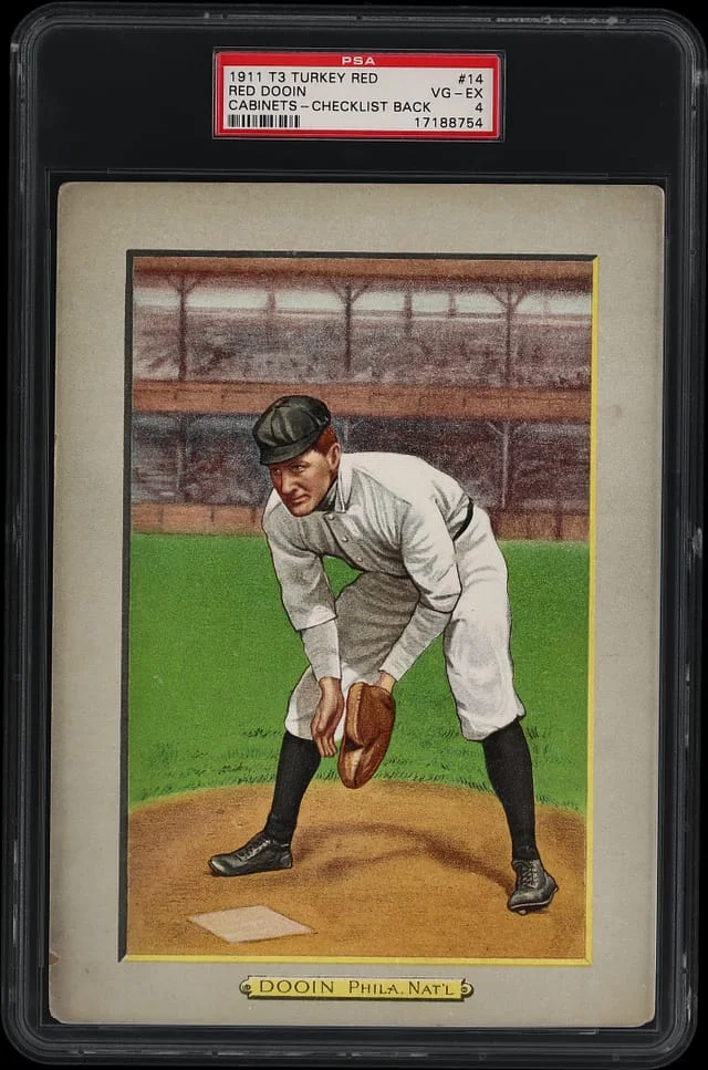 1911 T3 Turkey Red Red Dooin, Checklist Back Cabinets #14 card image