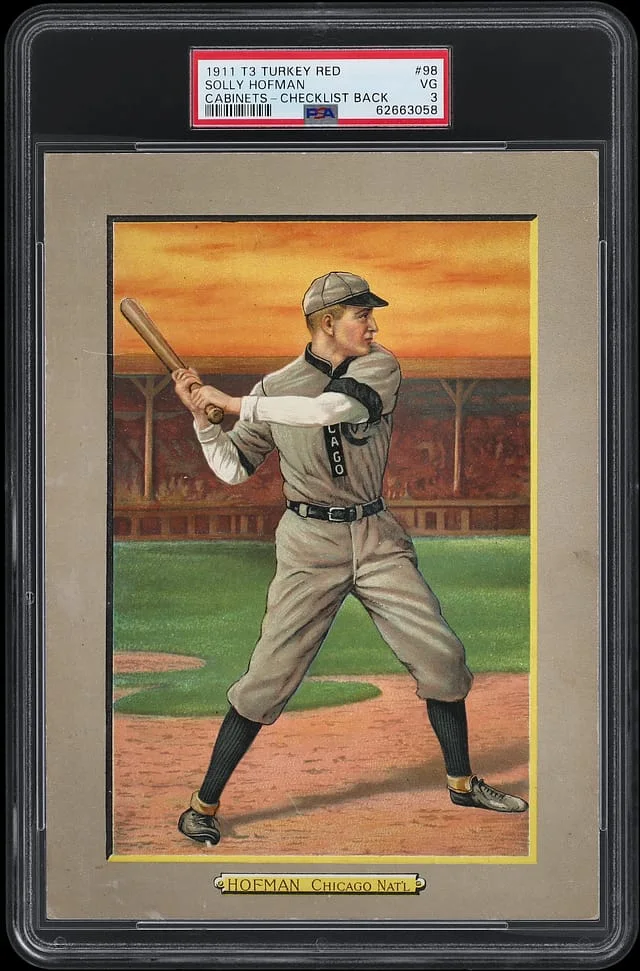 1911 T3 Turkey Red Solly Hofman, Checklist Back Cabinets #98 card image