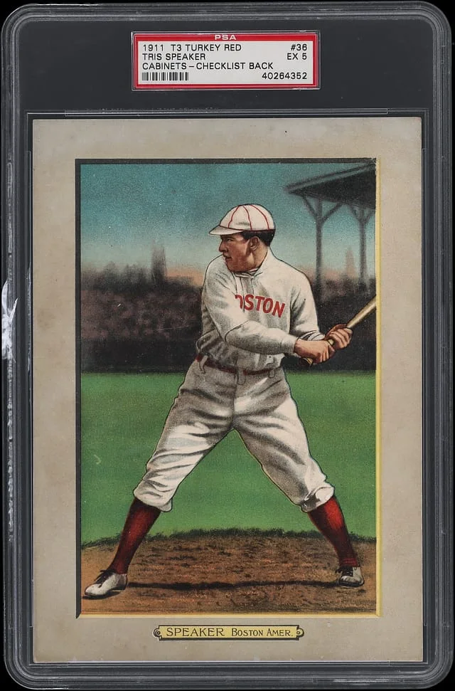 1911 T3 Turkey Red Tris Speaker, Checklist Back Cabinets #36 card image