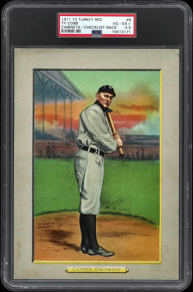 1911 T3 Turkey Red Ty Cobb Cabinets Checklist Back #9 card image