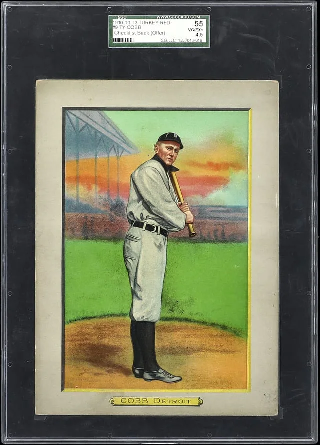 1911 T3 Turkey Red Ty Cobb, Checklist Back (Offer) Cabinets #9 card image