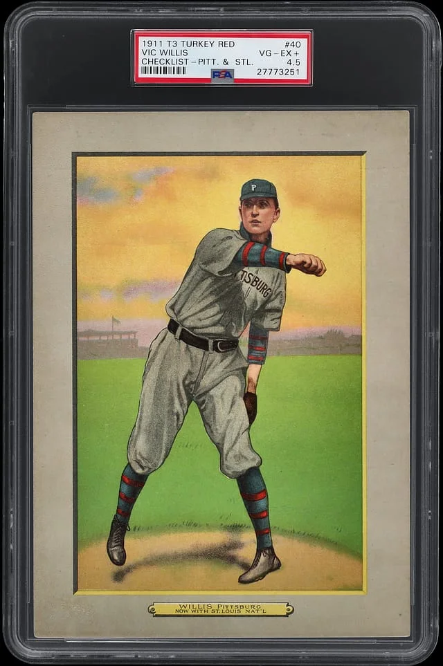 1911 T3 Turkey Red Vic Willis, Pittsburgh and St. Louis, Checklist Back Cabinets #40 card image