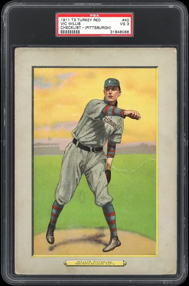 1911 T3 Turkey Red Vic Willis (Pittsburgh) , Checklist Back Cabinets #40 card image
