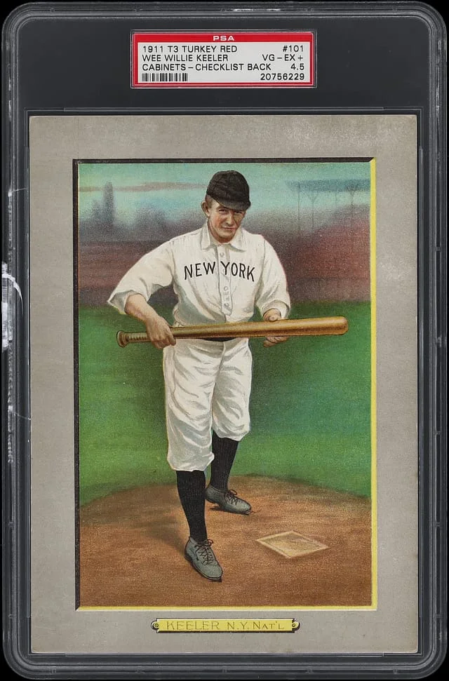1911 T3 Turkey Red Wee Willie Keeler, Checklist Back Cabinets #101 card image