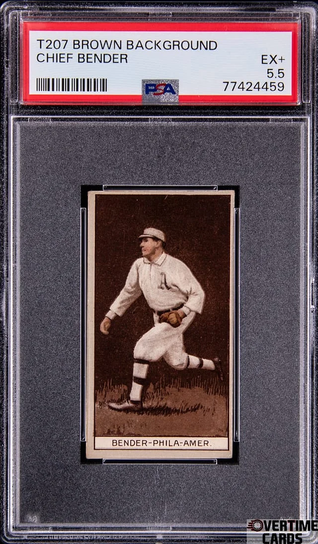 1912 T207 Chief Bender Brown Background #no-number card image