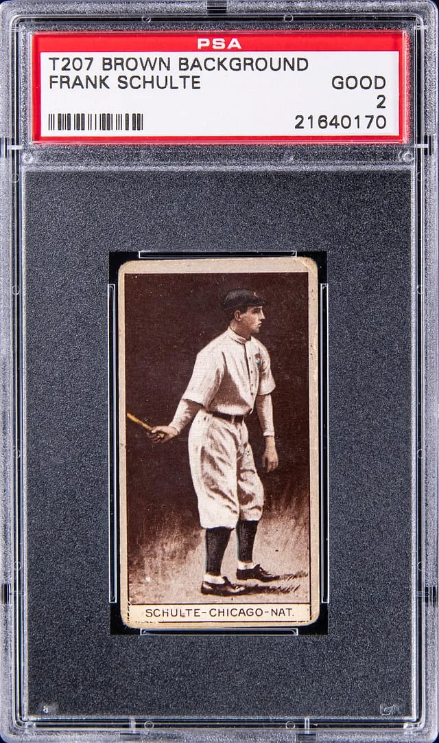 1912 T207 Frank Schulte Brown Background #NNO card image