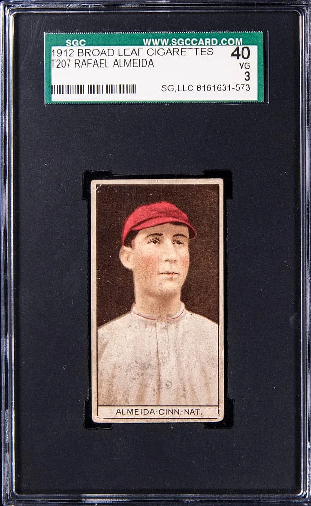 1912 T207 Rafael Almeida - Rare Broadleaf Back Brown Background #no-number card image