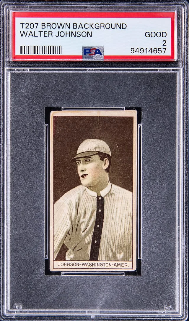 1912 T207 Walter Johnson Brown Background #no-number card image