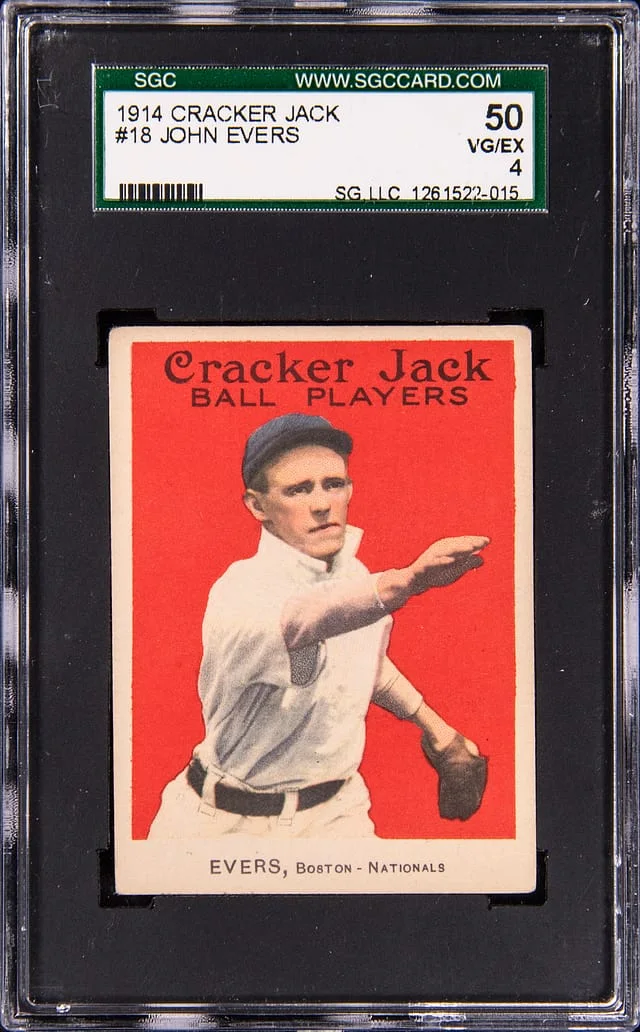1914 Cracker Jack Johnny Evers #18 card image
