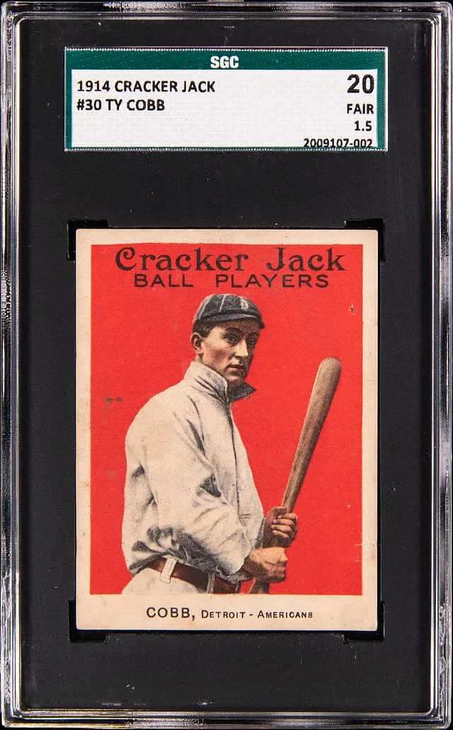 1914 E145 Cracker Jack Ty Cobb w/Near-Perfect Centering #30 card image