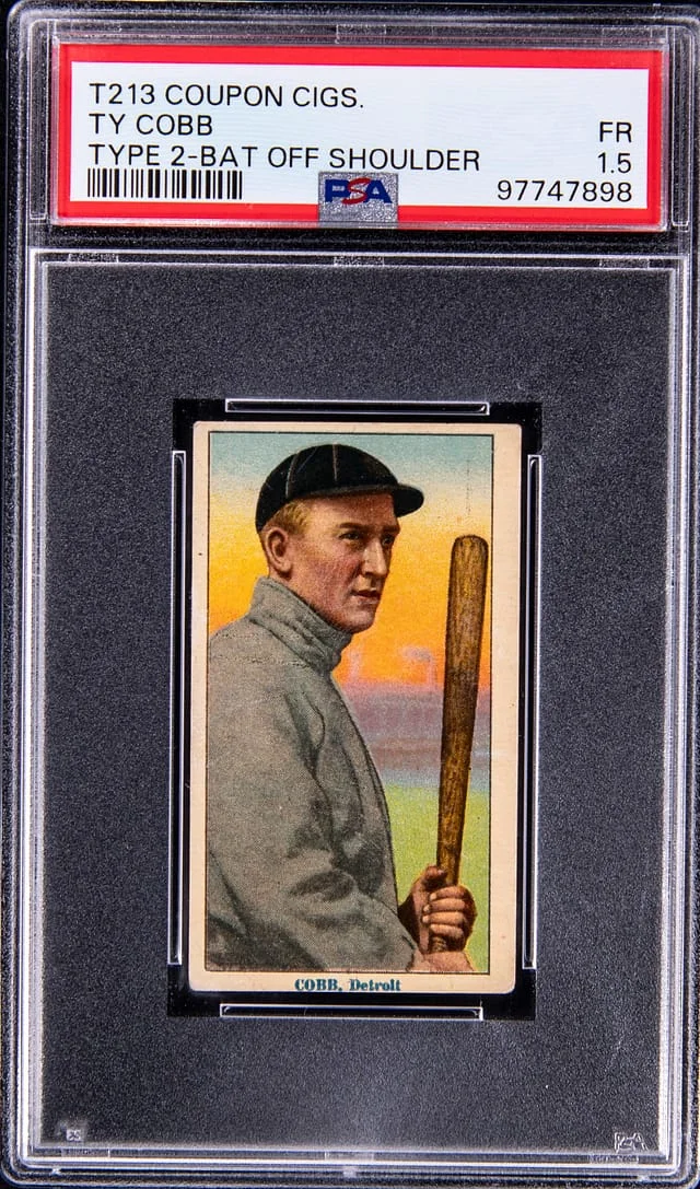 1914 T213 Coupon Cigarettes Type Ty Cobb, Bat Off Shoulder #2 card image