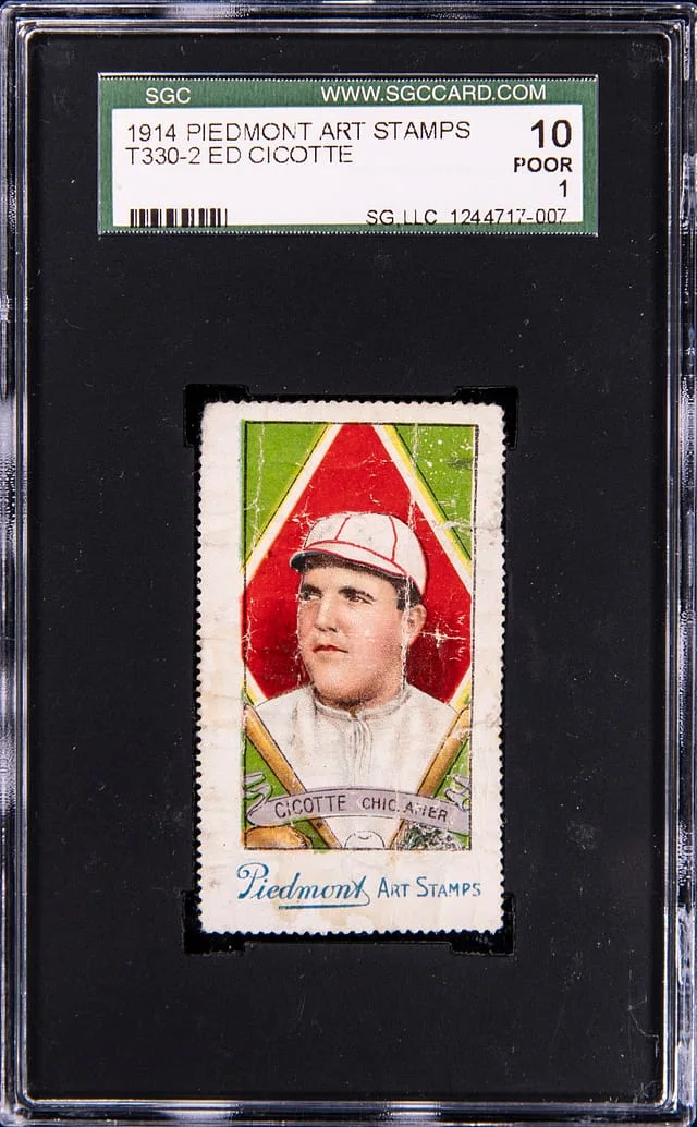 1914 T330-2 Piedmont Art Stamps Ed Cicotte #NNO card image