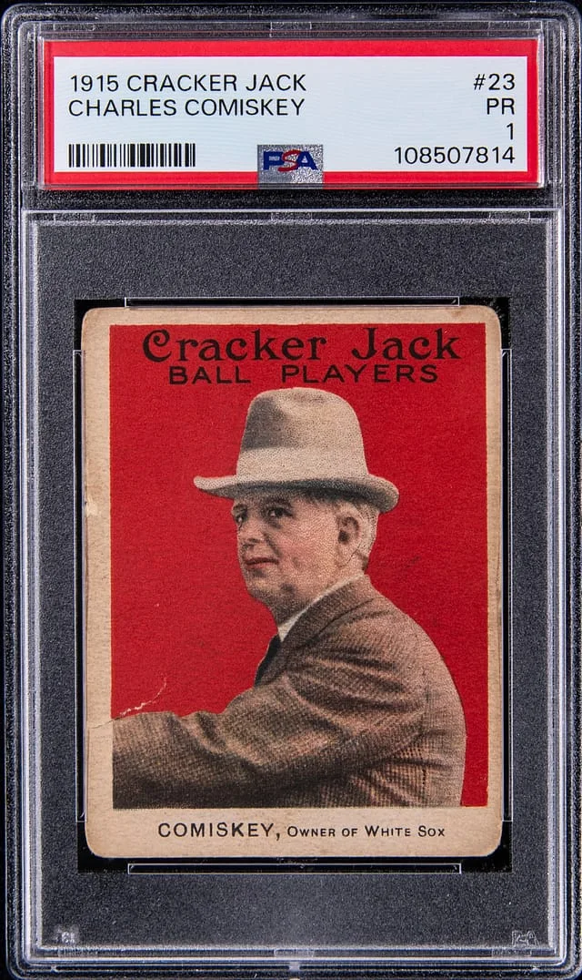1915 Cracker Jack Charles Comiskey #23 card image