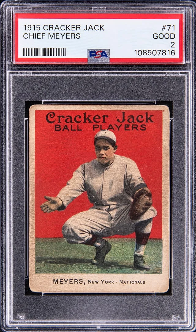 1915 Cracker Jack Chief Meyers #71 card image