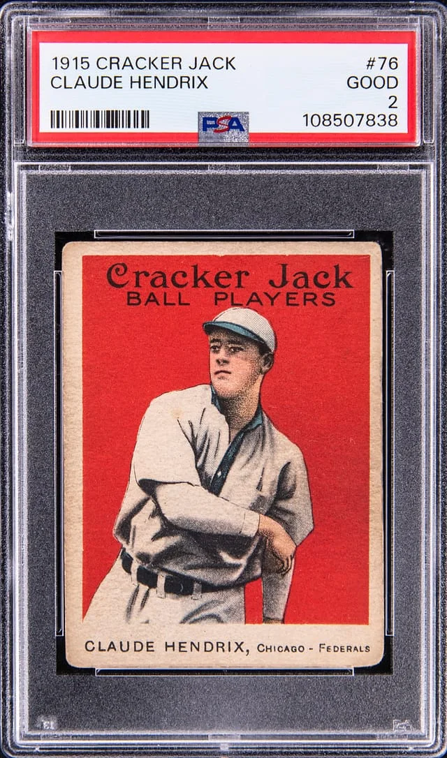1915 Cracker Jack Claude Hendrix - Federal League Player #76 card image